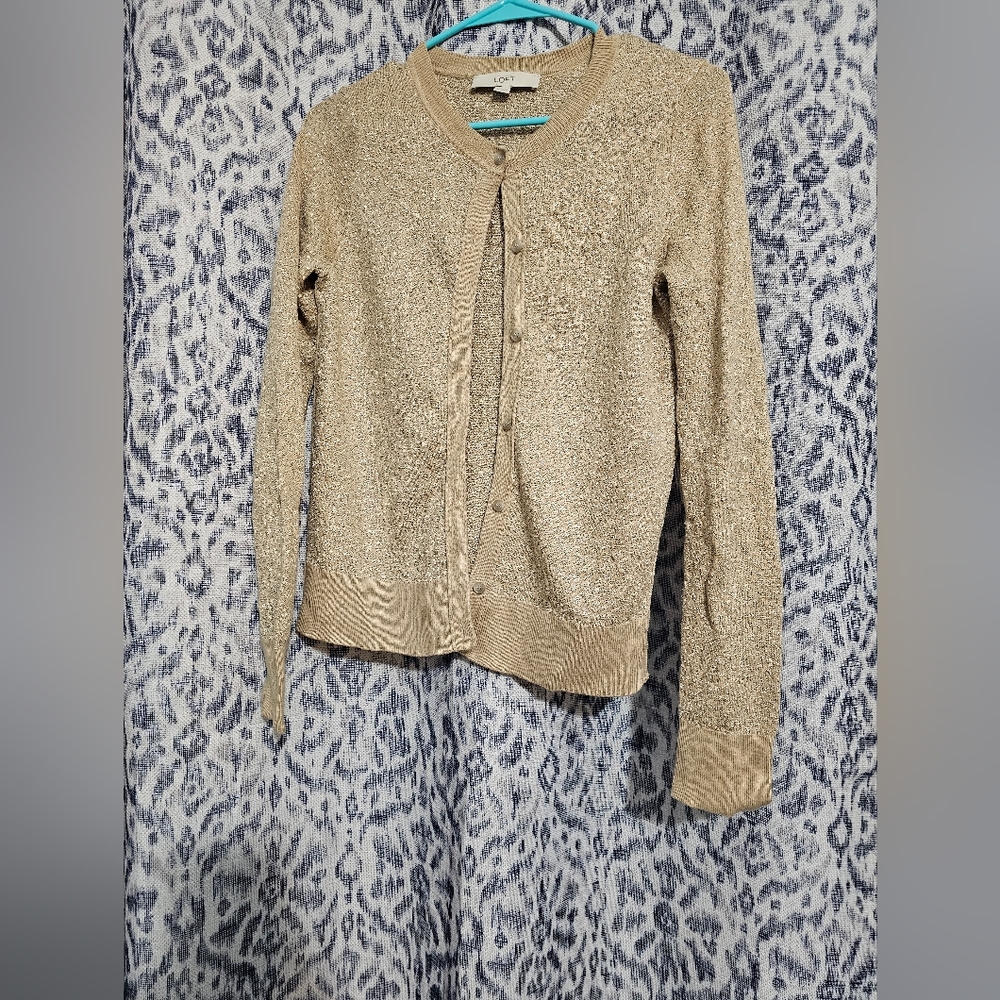 Tan and gold cardigan